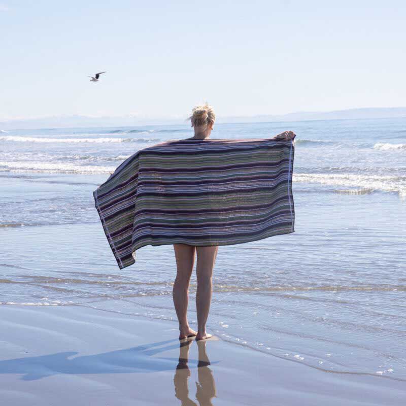 ICO Traders Sandfree Beach Towel - Licorice Stripe image number 2